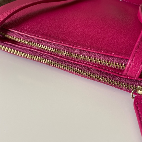 Talbots pink leather shoulder/crossbody bag - Picture 3 of 8